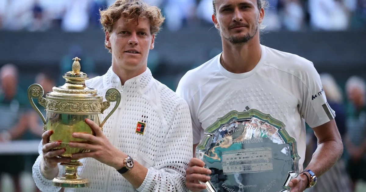 Jannik Sinner powers past Alexander Zverev in four sets to retain Wimbledon title