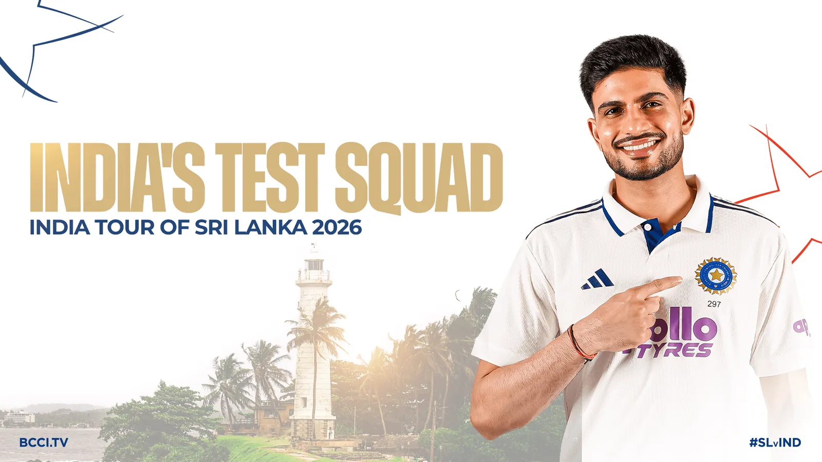 India's Test Squad for Sri Lanka 2026